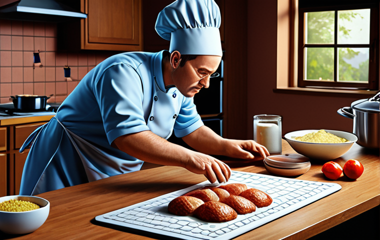 **
A stylized illustration depicting a person meticulously following a cooking recipe. The scene highlights the step-by-step nature of the instructions and emphasizes logical sequencing and problem-solving applied in everyday life, similar to algorithmic thinking in programming. Focus on conveying clarity and precision in the execution of the recipe.
**