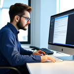 **

A programmer in a brightly lit office, fully clothed in modest attire, debugging code on a computer screen. Safe for work, appropriate content, professional setting, perfect anatomy, natural proportions, high quality, focus on the screen, modern office environment.

**