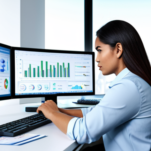 Home 22 **
"A focused data analyst, fully clothed in professional attire, working at a brightly lit desk with multiple monitors displaying charts and graphs. Modern office environment. Safe for work, appropriate content, perfect anatomy, natural proportions, family-friendly, high-resolution, professional."
**