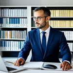 정보처리 자격증이 IT 현업에 미친 긍정적 영향 - Business Professional in Modern Office**

"A professional data analyst in a modest business suit, wo...