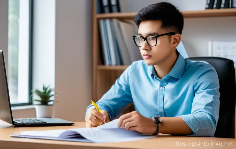 정보처리 실기 시험에서 반드시 알아야 할 코딩 팁 - **Prompt 1: Focused Study Session**
A young adult, appearing to be a university student or an as...