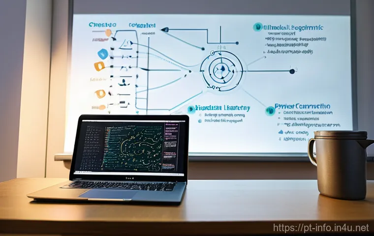 정보처리 실기 과목별 필수 학습 내용 - **Prompt 1: Focused Learning and Algorithmic Thinking**
"A young adult, with a determined and fo...